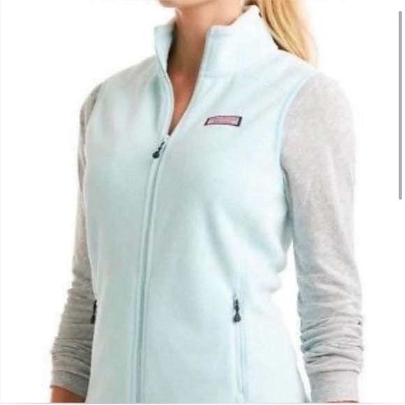Vineyard Vines Westerly Fleece Vest Crystal Blue - Picture 5 of 12